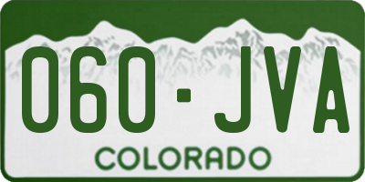 CO license plate 060JVA
