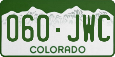 CO license plate 060JWC