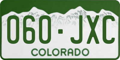 CO license plate 060JXC