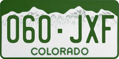 CO license plate 060JXF