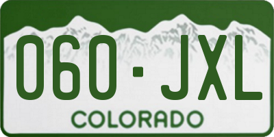 CO license plate 060JXL