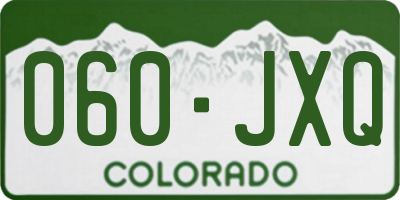 CO license plate 060JXQ
