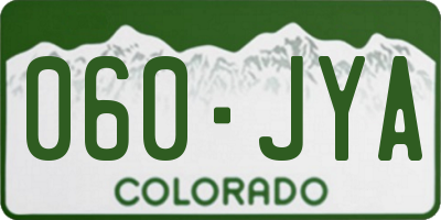 CO license plate 060JYA