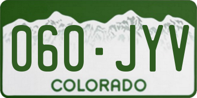 CO license plate 060JYV