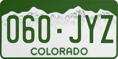 CO license plate 060JYZ
