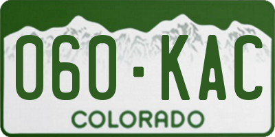 CO license plate 060KAC