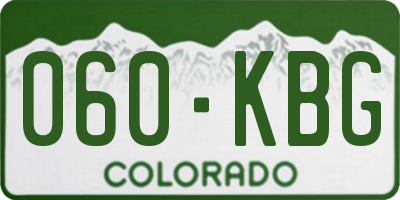 CO license plate 060KBG