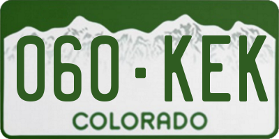 CO license plate 060KEK