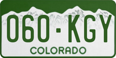 CO license plate 060KGY