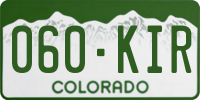 CO license plate 060KIR