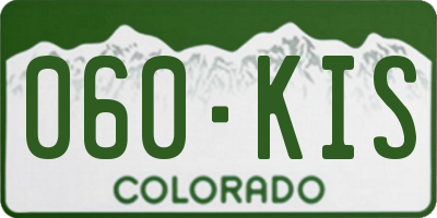 CO license plate 060KIS