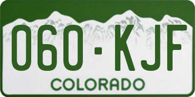 CO license plate 060KJF