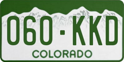 CO license plate 060KKD