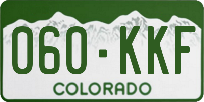 CO license plate 060KKF