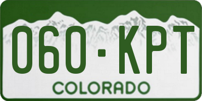 CO license plate 060KPT