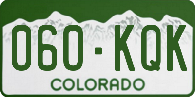 CO license plate 060KQK
