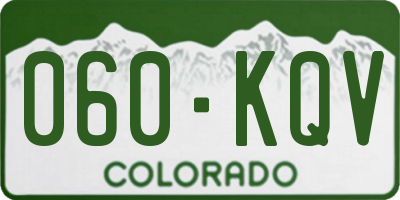 CO license plate 060KQV