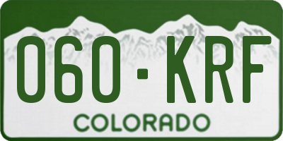 CO license plate 060KRF