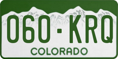 CO license plate 060KRQ