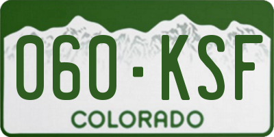 CO license plate 060KSF