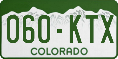 CO license plate 060KTX