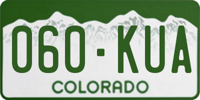 CO license plate 060KUA