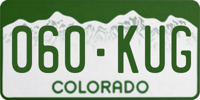 CO license plate 060KUG