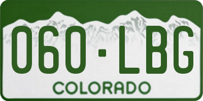 CO license plate 060LBG