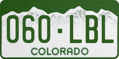 CO license plate 060LBL
