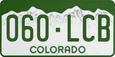 CO license plate 060LCB
