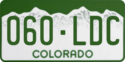 CO license plate 060LDC