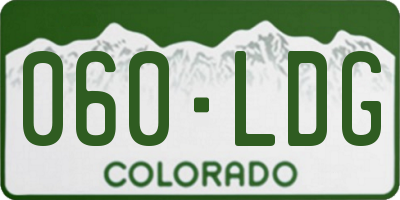 CO license plate 060LDG