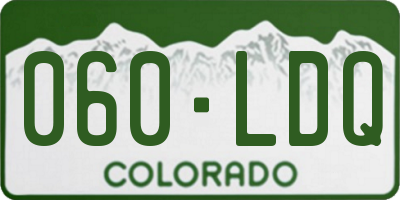 CO license plate 060LDQ