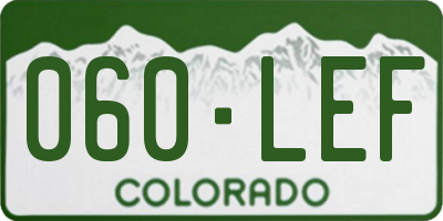 CO license plate 060LEF