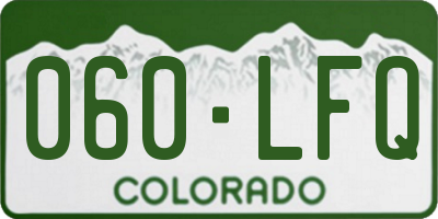 CO license plate 060LFQ