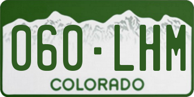 CO license plate 060LHM