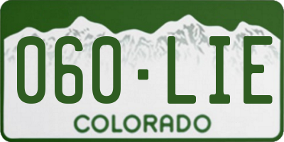CO license plate 060LIE