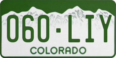 CO license plate 060LIY
