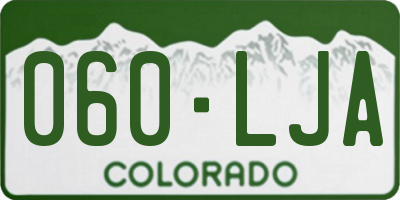 CO license plate 060LJA
