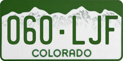 CO license plate 060LJF