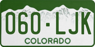 CO license plate 060LJK