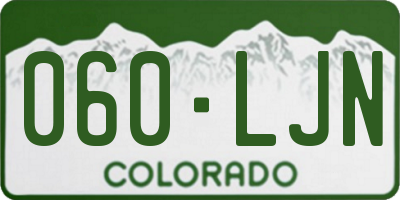CO license plate 060LJN