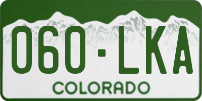 CO license plate 060LKA