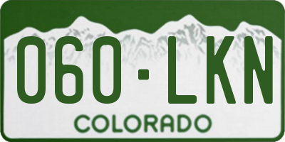 CO license plate 060LKN