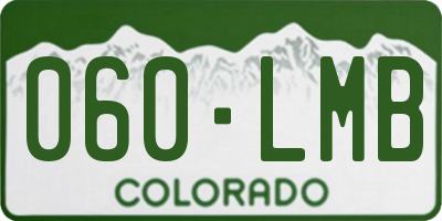 CO license plate 060LMB