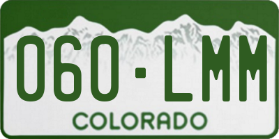 CO license plate 060LMM