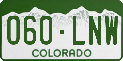 CO license plate 060LNW