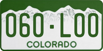 CO license plate 060LOO