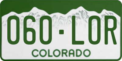 CO license plate 060LOR