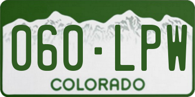 CO license plate 060LPW